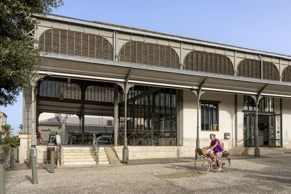 France, Charente Maritime, Saintonge, the covered market in the town center of Marennes