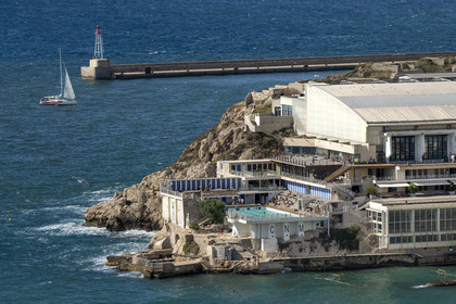 France, Bouches-du-Rhône (13), Marseille, quartier des Catalans, piscine du Cercle des Nageurs de Marseille ou CNM