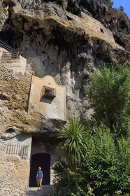 France, Var, Provence Verte, Cotignac, troglodyte habitat in the tufa cliff of 80 meters high and 400 meters wide