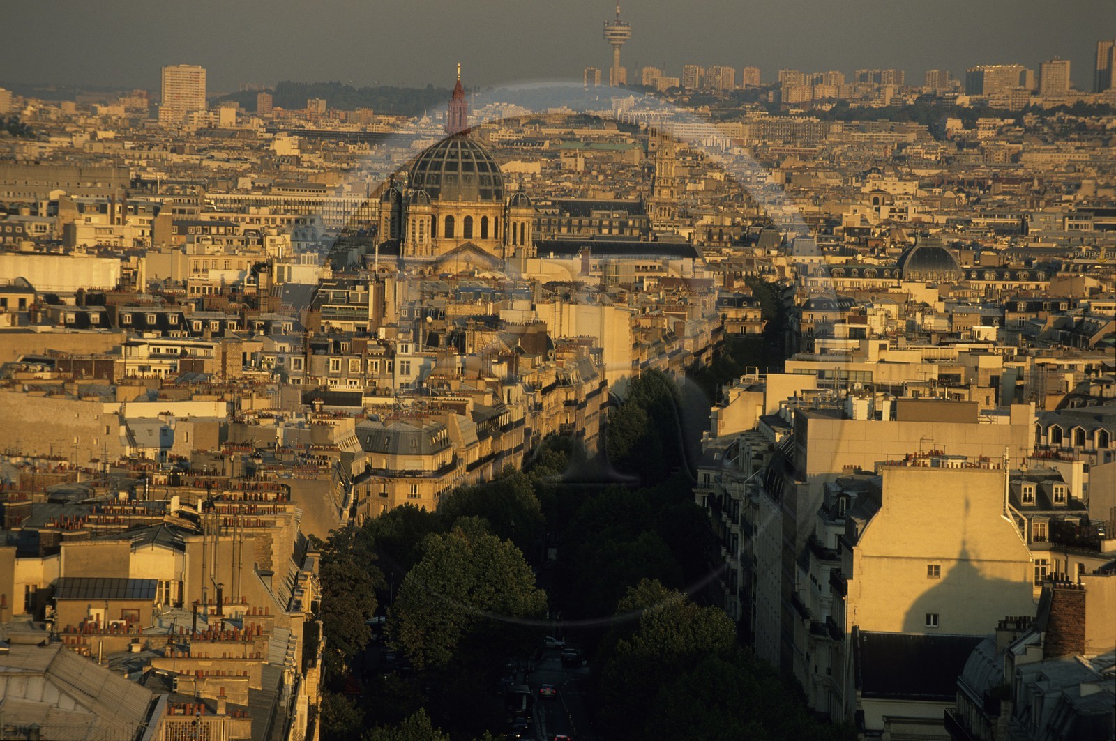 France, Paris (75), le début du boulevard Haussmann et Saint-Augustin