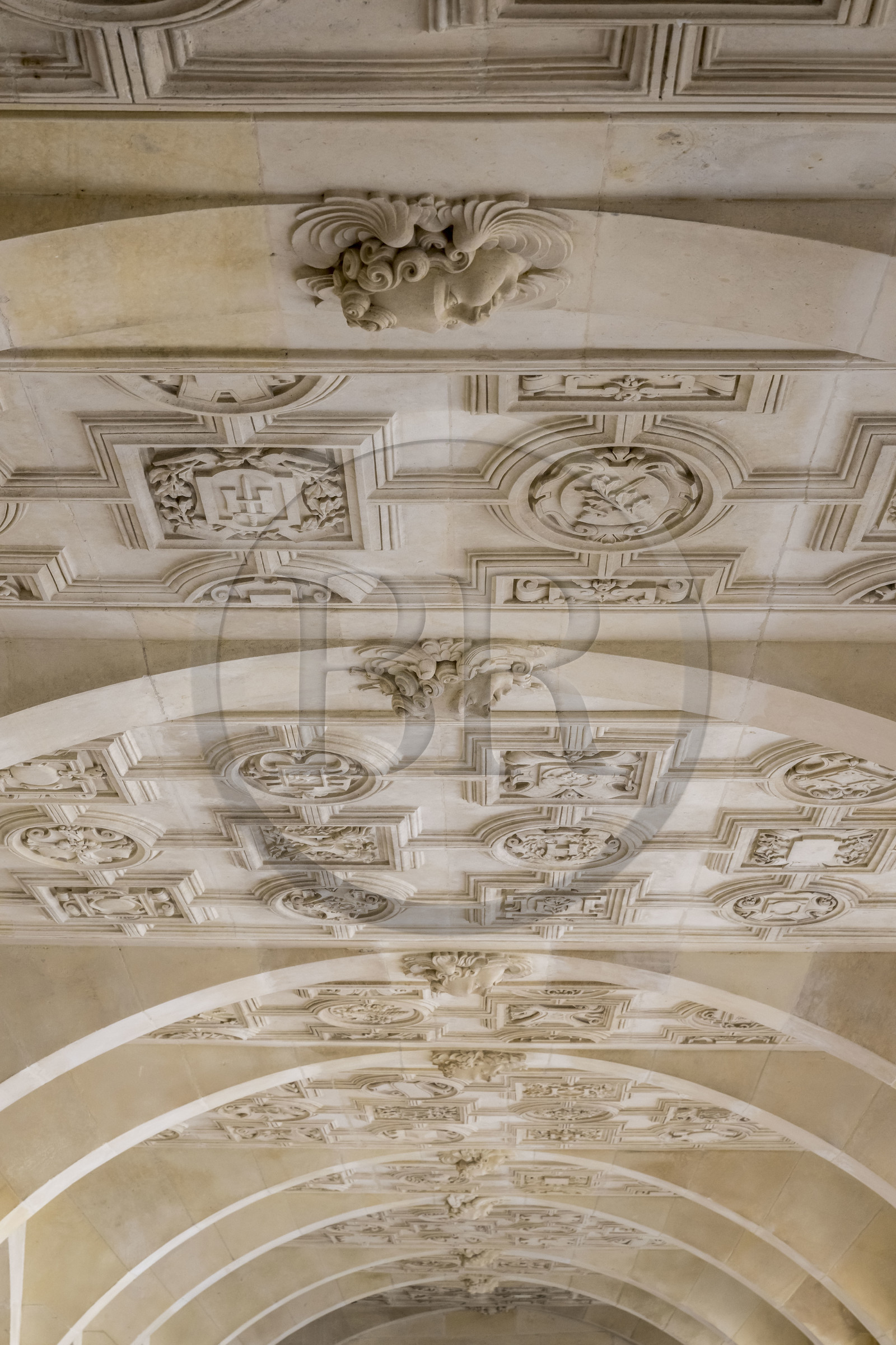 France, Charente-Maritime (17), La Rochelle, l'Hôtel de Ville, plafond de la grande galerie France, Charente-Maritime (17), La Rochelle, l'Hôtel de Ville, plafond de la grande galerie