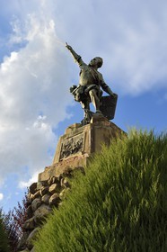 France, Corse-du-Sud (2A), Vallée du Prunelli, Bastelica, statue de Sampiero Corso (1498-1567)