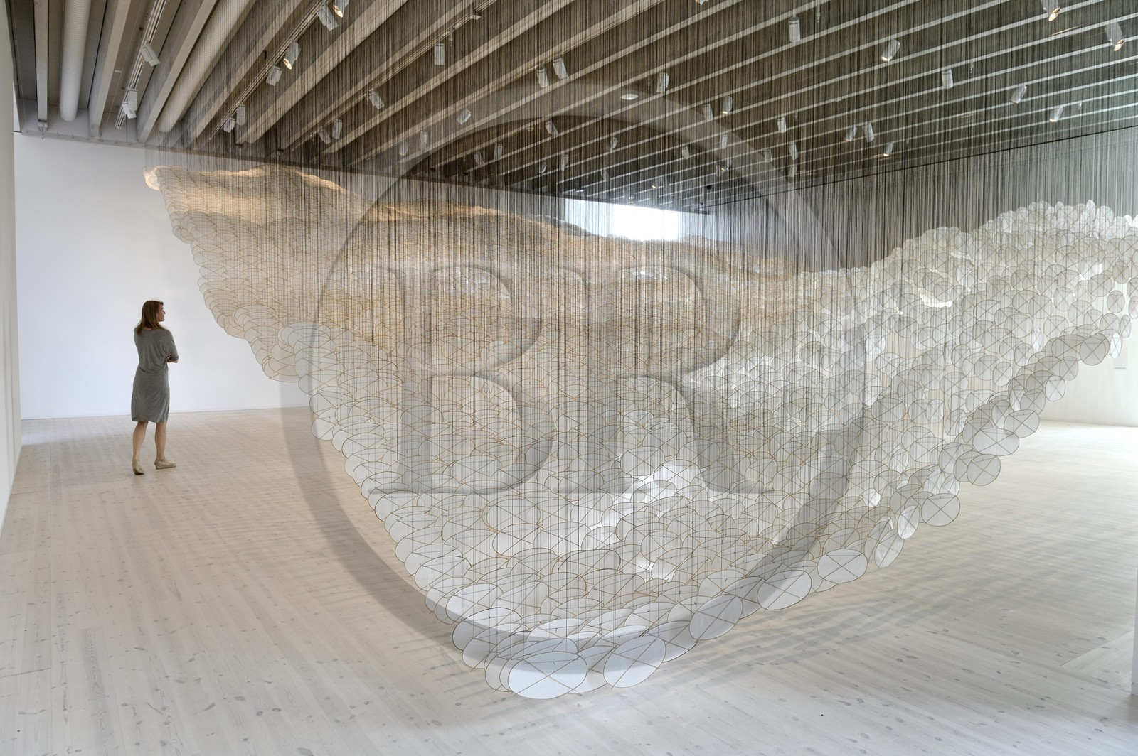 Suède, Comté de Vasterbotten, Umea, le Bildmuseet (Musée d'art contemporain et de la culture visuelle) à Umea Arts Campus, Super-Abundant Atmosphere de l'artiste Jacob Hashimoto