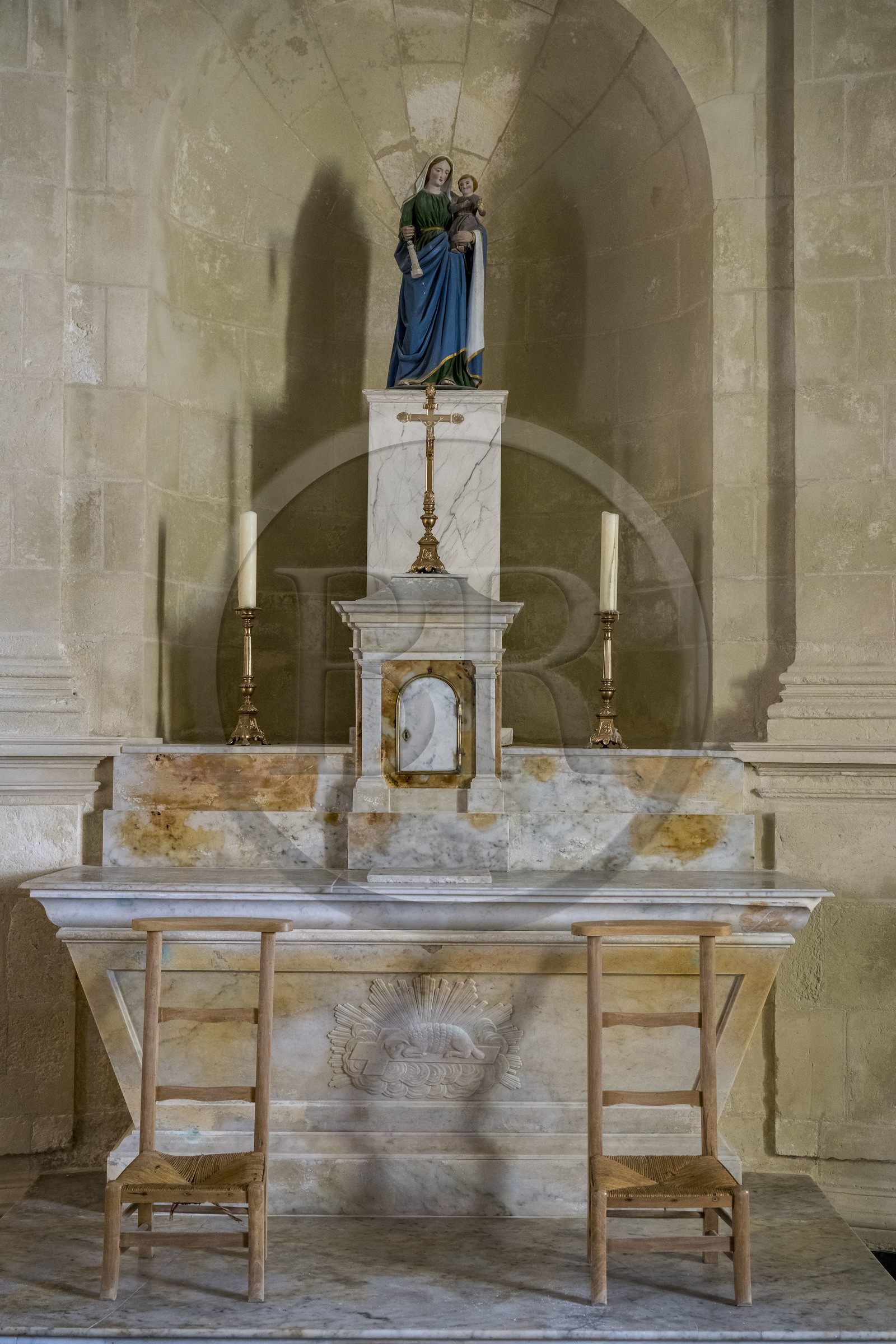 France, Gironde (33), le Verdon-sur-Mer, phare de Cordouan, classé Patrimoine Mondial de l'UNESCO, la chapelle
