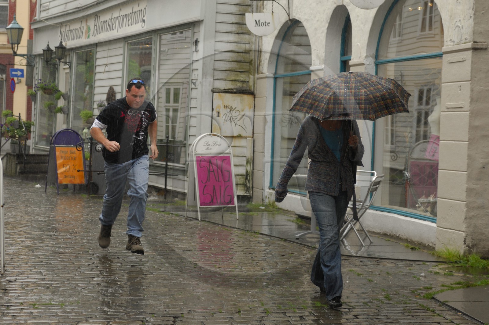 Norvège, Hordaland, Bergen,  jour de pluie