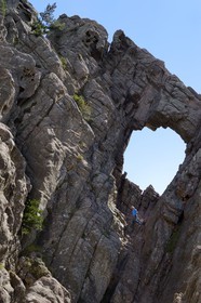 France, Corse du Sud, Alta Rocca, Bavella, place called Hole of the Bomb locally called Tafonu di Cumpuleddu U (hole of the shepherd enclosure)