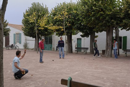 France, Charente-Maritime (17), ile de Ré, place centrale de Loix