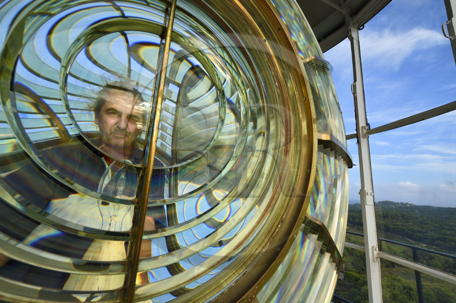 France, Var (83), Iles d'Hyères, parc national de Port Cros, Ile de Porquerolles, Emmanuel Rapenne est le gardien de phare de Porquerolles