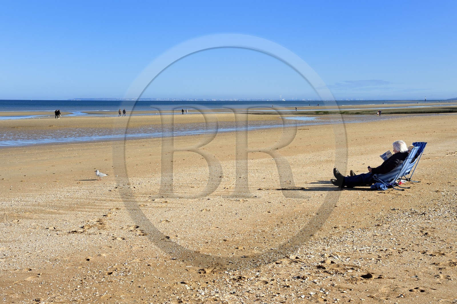 France, Calvados (14), Pays d'Auge, la côte Fleurie, Cabourg, la plage de la station balnéaire