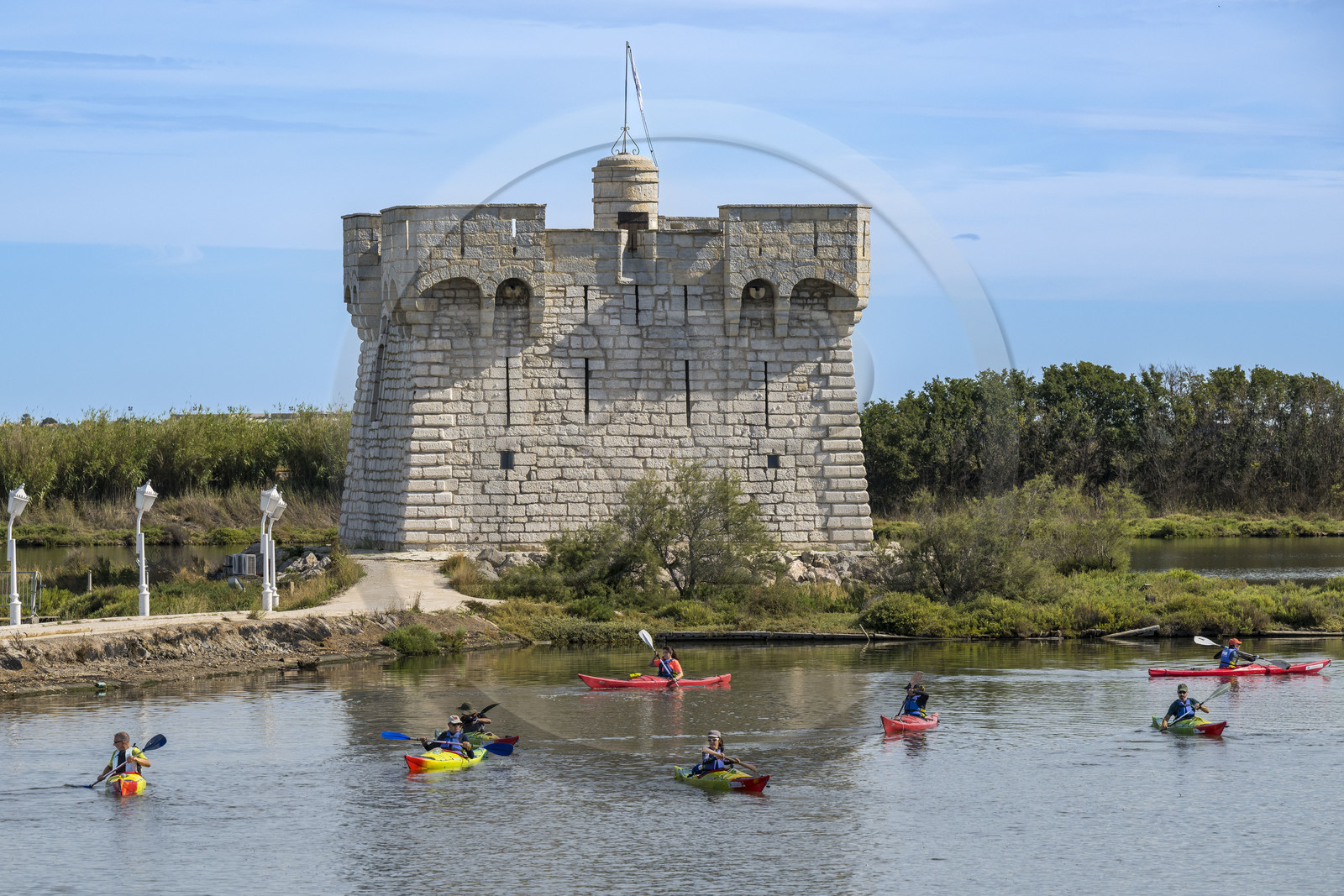 France, Hérault (34), Palavas-Les-Flots, la redoute de Ballestras, une ancienne tour d'alarme construite en 1744 devenu le musée consacré au peintre affichiste, dessinateur et caricaturiste Albert Dubout
