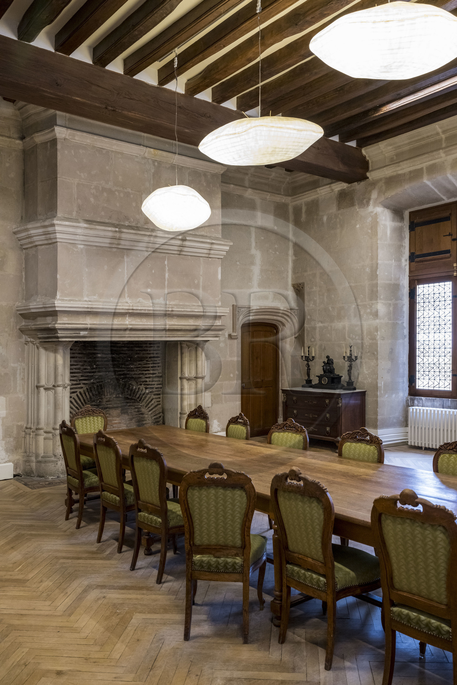 France, Loire-Atlantique (44), Nantes, quartier du Bouffay, le chateau des Ducs de Bretagne, la salle du batiment du Petit Gouvernement appelé Logis du Roy où aurait été signé l’édit de Nantes par le roi Henri IV le 30 avril 1598