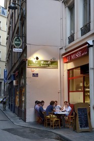 France, Rhone, Lyon, historical site listed as World Heritage by UNESCO, Bouchon Lyonnais (typical and traditional restaurant of Lyon) the Musee in the rue des Forces