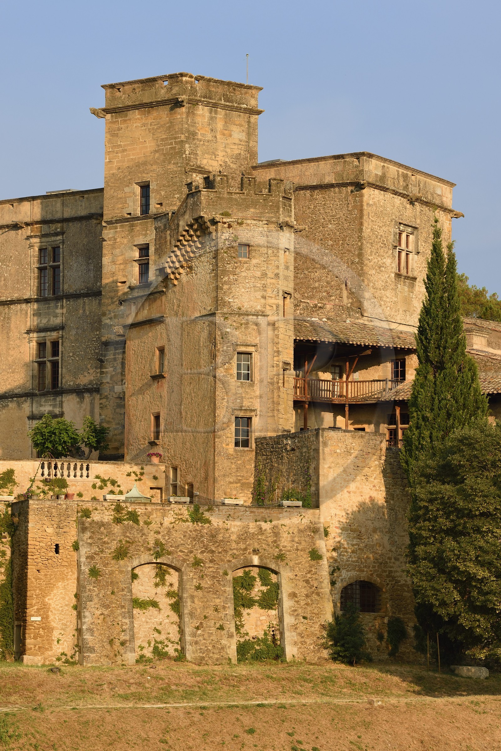 France, Vaucluse, Parc Naturel Regional du Luberon (Natural Regional Park of Luberon), Lourmarin, labelled Les Plus Beaux Villages de France (The Most Beautiful Villages of France), the castle of the 15th and 16th centuries Renaissance