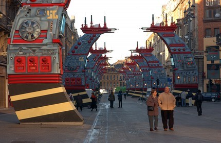 France, Nord, Lille 2004, Way of the stars by Jean Claude Mezieres, Faidherbe street