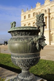 France, Yvelines, Chateau de Versailles, listed as World Heritage by UNESCO, one of the bronze vases surrounding the castle