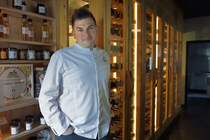 France, Haut Rhin, Strasbourg, Kaysersberg,  Jerome Jaegle, chef of the Alchemille restaurant