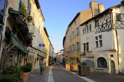 France, Saône et Loire (71), Cluny, la rue (principale) Lamartine