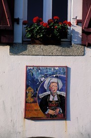 France, Finistère (29), Pont-Aven, les tableaux de Gauguin sont omniprésents dans la ville (Pays bigouden)