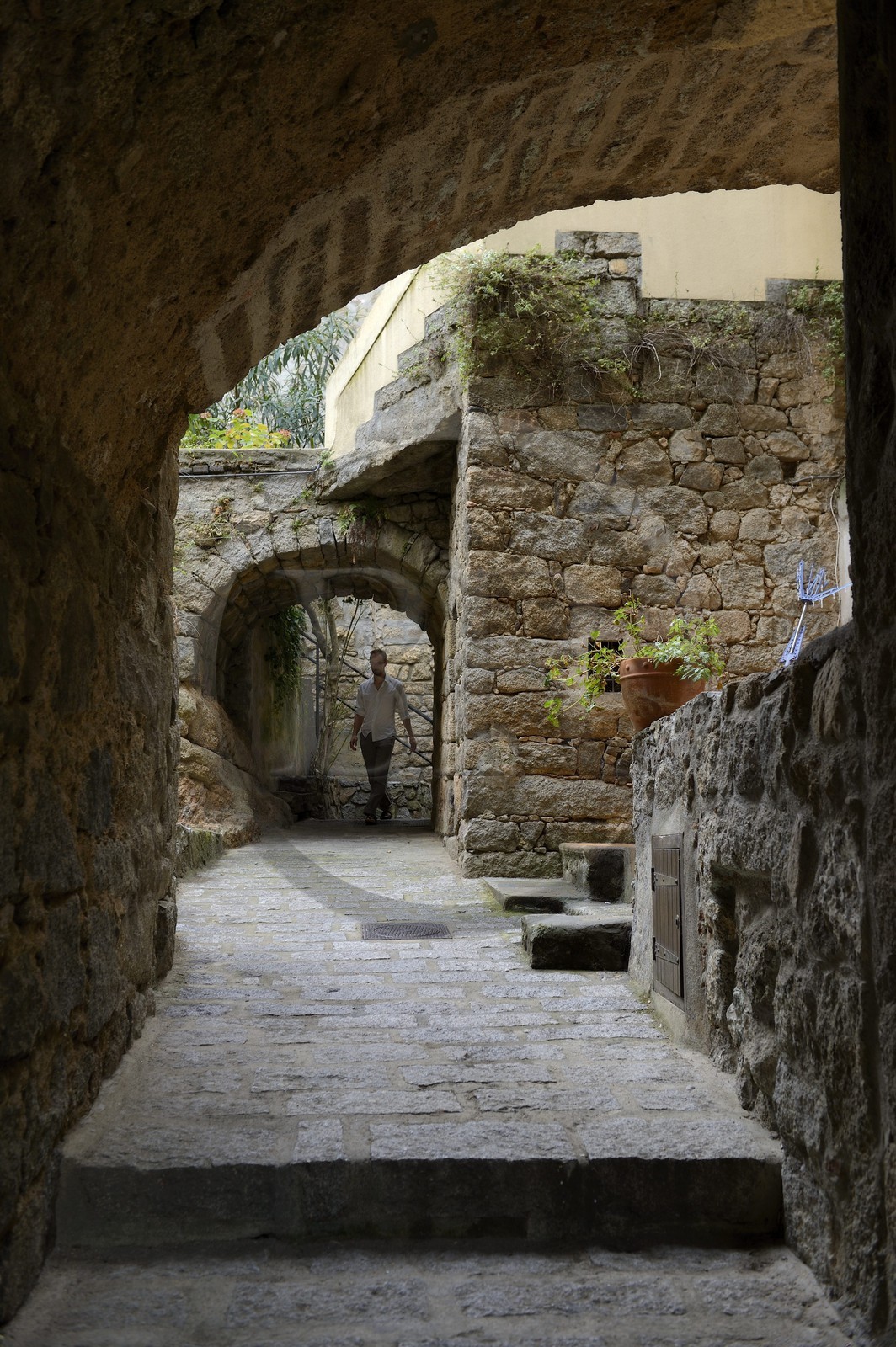 France, Corse du Sud, Sartene, rue des Voutes, alleyways of the old town France, Corse du Sud, Sartene, rue des Voutes, alleyways of the old town
