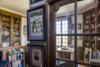 France, Yonne, regional natural park of Morvan, Vézelay, a UNESCO World Heritage site, labelled Les Plus Beaux Villages de France, starting point of one of the main ways to Santiago de Compostela, the office of the french writer Jules Roy in his house
