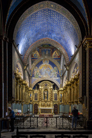 France, Bouches du Rhone, Tarascon, La Montagnette, Saint-Michel de Frigolet abbey (12th century), la basilique de l'Immaculée-Conception de style néogothique consacrée en 1866