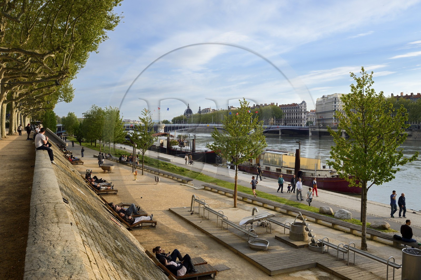 France, Rhône (69), Lyon, les berges du Rhône, quai Général Sarrail France, Rhône (69), Lyon, les berges du Rhône, quai Général Sarrail
