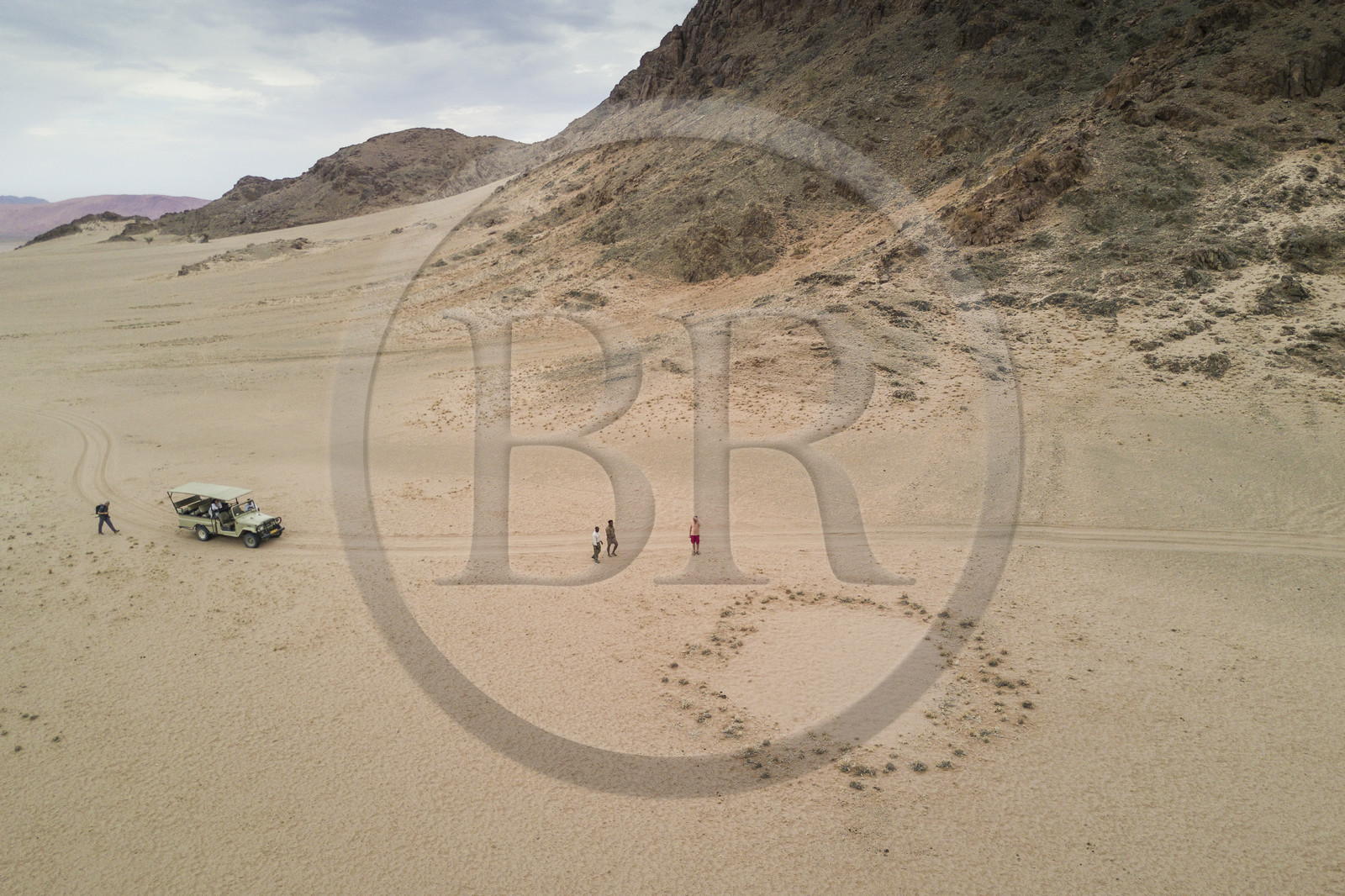 Namibie, région de Hardap, désert du Namib à l'Est du parc national Namib Naukluft vers Sossusvlei (vue aérienne)