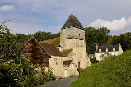 France, Loir et Cher, Lavardin, labelled Les Plus Beaux Villages de France (The Most Beautiful Villages of France), St Genest Church in Romanesque style of the 11 th century