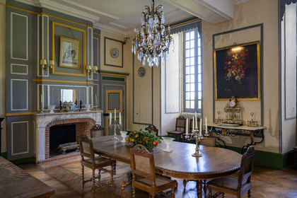 France, Nièvre (58), Parc naturel régional du Morvan, Bazoches, le chateau de Bazoches qui fut propriété du maréchal Sébastien le Prestre de Vauban, la salle à manger