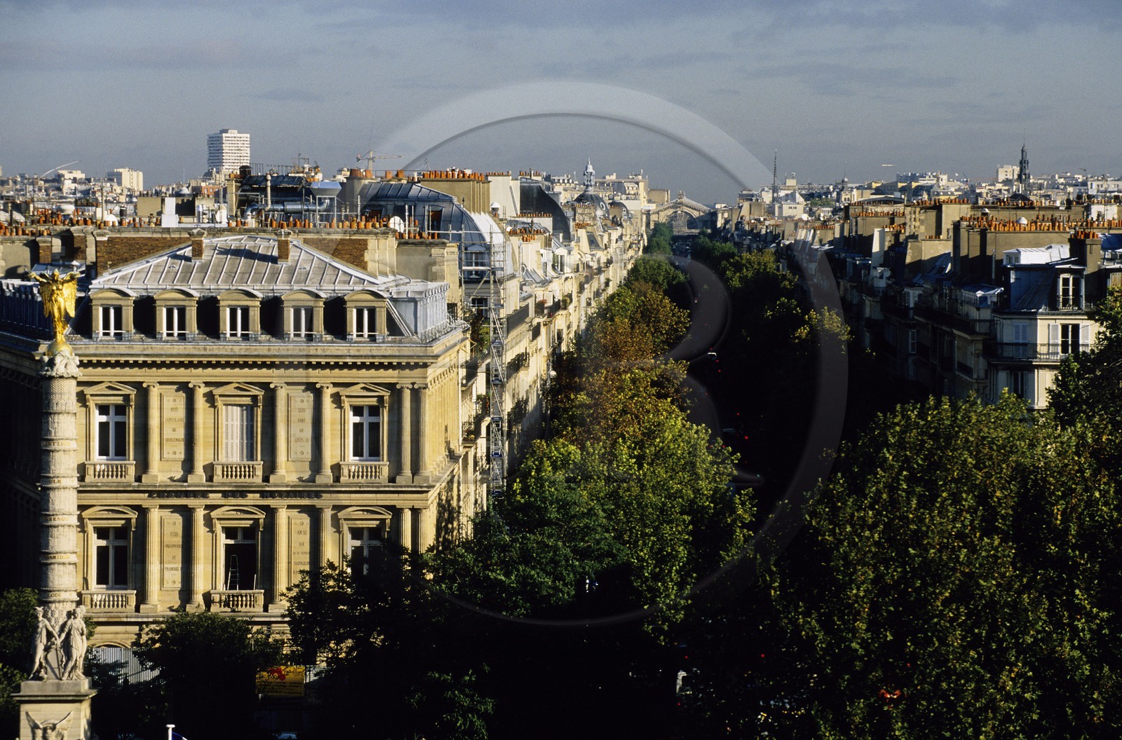France, Paris (75), place du Châtelet et perspective des boulevards de Sébastopol et de Strasbourg Saint-Denis