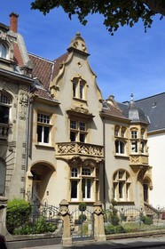 France, Moselle, Metz, Imperial district, Jugendstil villa on 18 Avenue Foch, house of architect Conrad Wahn designer of imperial district