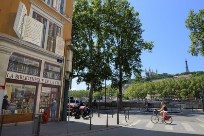 France, Rhone, Lyon, historic site listed as World Heritage by UNESCO, Rue de la Platiere, painted wall