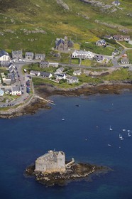 United Kingdom, Scotland, Outer Hebrides, Isle of Barra (aerial view)
