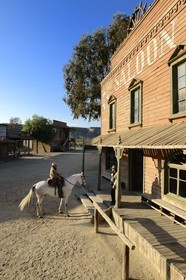 Spain, Andalusia, Almeria Province, Tabernas Desert, Fort Bravo Texas-Hollywood Amusement park where the 7 Mercenaries from John Sturges, Les Petroleuses from Christian-Jaque and A Fistful of Dollars from Sergio Leone were filmed