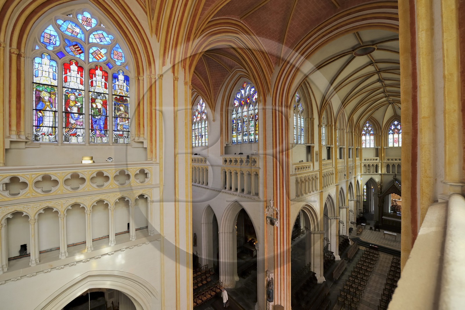 France, Finistère (29), Quimper, la cathédrale Saint-Corentin, la nef