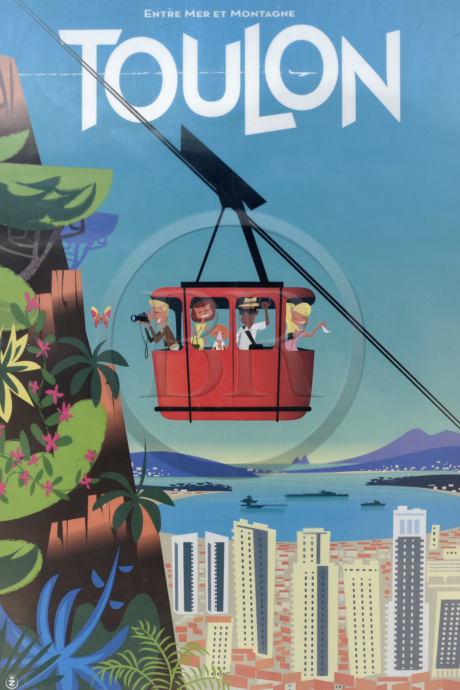 France, Var (83), Toulon, le téléphérique du Mont Faron