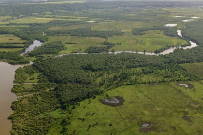France, Eure (27), Marais-Vernier, la Grande Mare (vue aérienne)