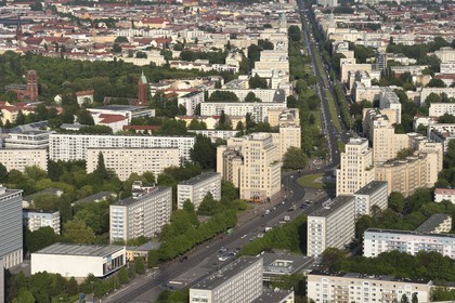 Germany, Berlin, Karl-Marx Allee is the largest artery of the country leading from Alexanderplatz to Frankfurter Tor and the communist regime annually paraded his army there