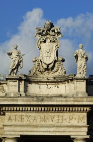Italy, Lazio, Rome, Vatican City listed as World Heritage by UNESCO, St Peter's Square, emblem of the Papacy