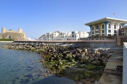 Sultanate of Oman, Muscat, old city of Muscat, the royal palace of Muscat, residence of the Sultan of Oman who receives his distinguished guests there without however living there