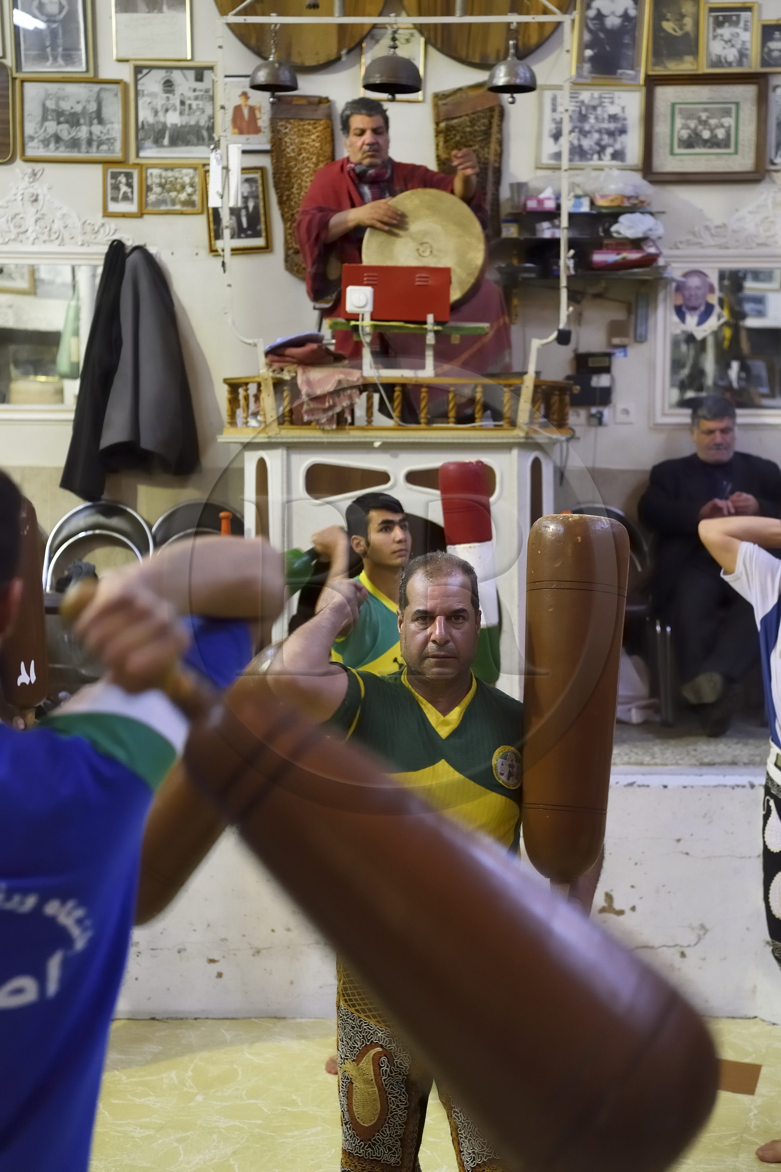 Iran, Isfahan Province, Isfahan, home of force (Zurkhaneh) where traditional Iranian national sport called Varzesh-e Pahlavani (Pahlevani and zoorkhaneh rituals) is practiced