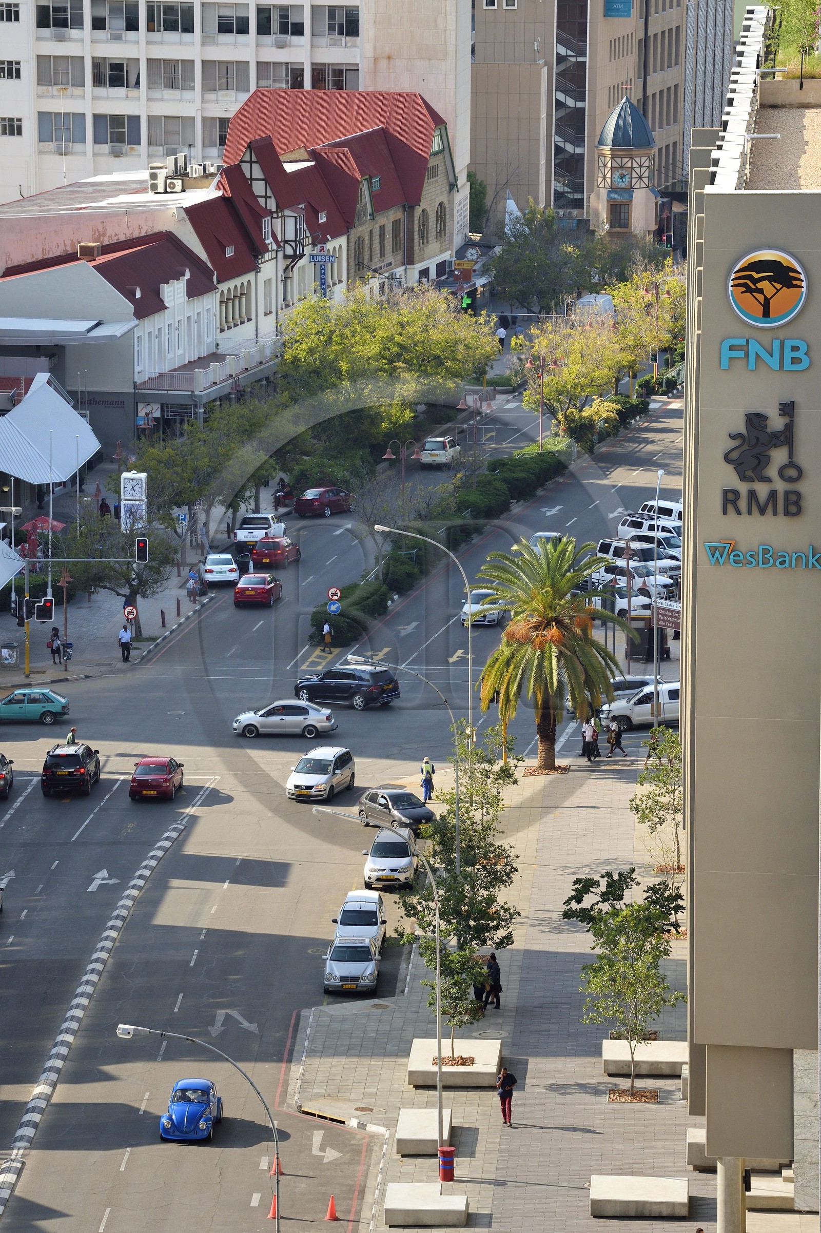 Namibia, Khomas region, Windhoek, Independence Avenue and its buildings from the German colonial era