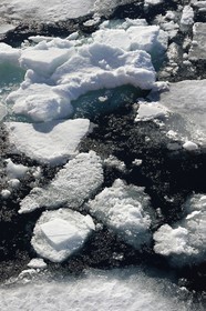 Groenland, cote Nord-Ouest, Smith sound au nord de la baie de Baffin, morceaux de glace de la banquise arctique en train de fondre