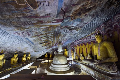 Sri Lanka, Central Province, Matale District, Dambulla, Royal Rock Temple also called Ran Giri (Golden Rock) listed as World Heritage by UNESCO, Cave 4 Pachima Viharaya