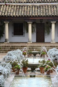 Spain, Andalusia, Cordoba, Viana Palace, columns courtyard
