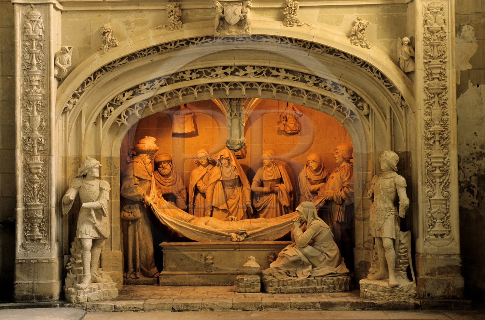 France, Sarthe (72), Solesmes, Abbaye Saint-Pierre, mise au tombeau du Christ (1496)