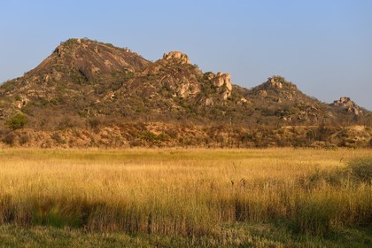 Zimbabwe, Matabeleland South Province, Matobo or Matopos Hills National Park, listed as World Heritage by UNESCO, rocky hills