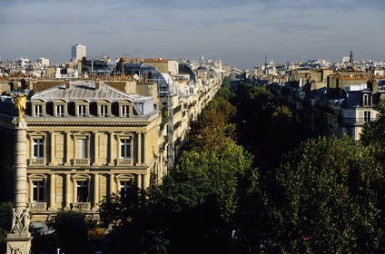 France, Paris (75), place du Châtelet et perspective des boulevards de Sébastopol et de Strasbourg Saint-Denis