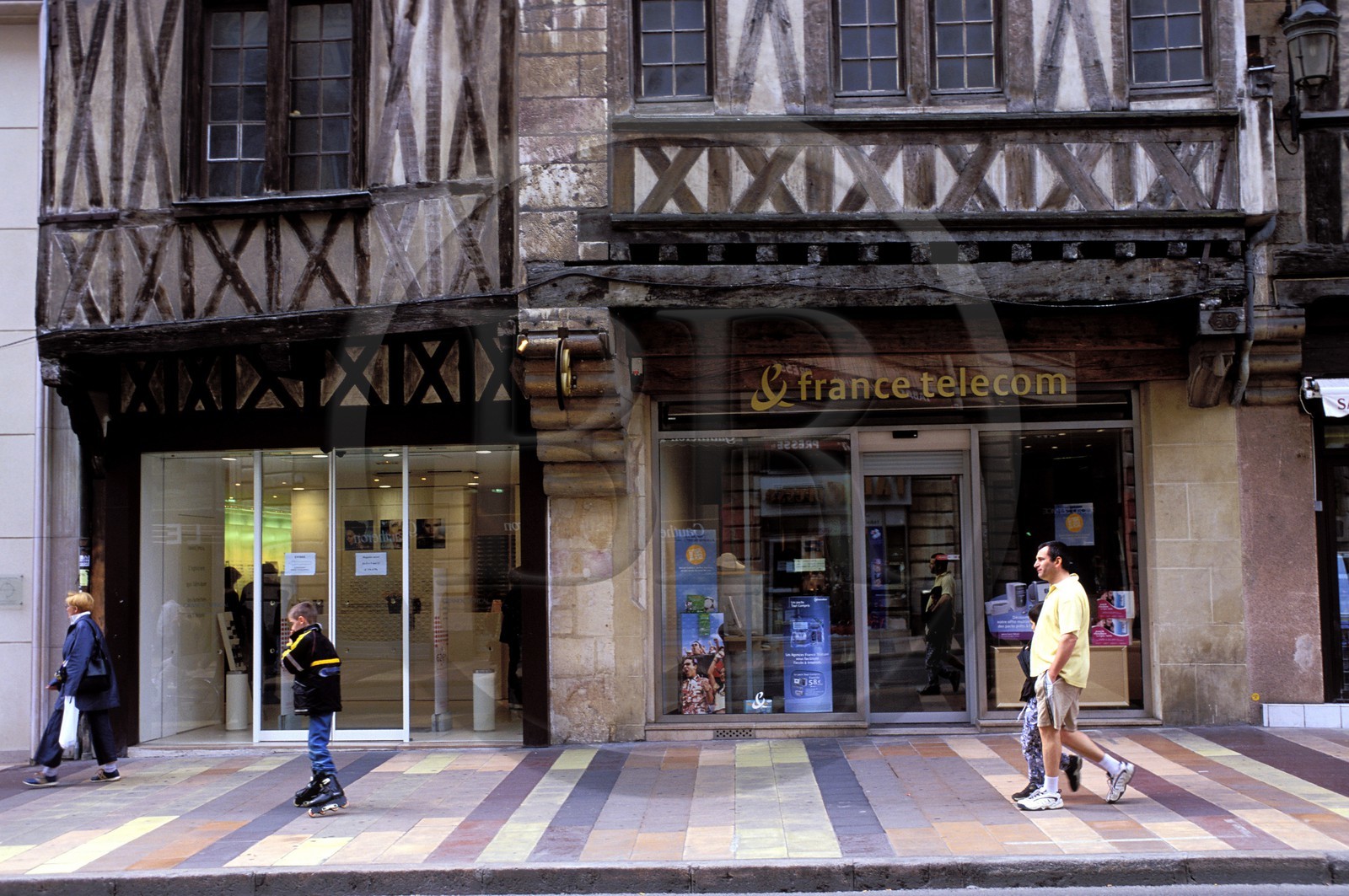 France, Cote d'Or, Dijon, medieval houses with half timbering