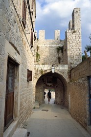 Croatie, Dalmatie, cote dalmate, Ile de Hvar, la ville de Hvar, Porta Badoer, porte de la ville à l'Est